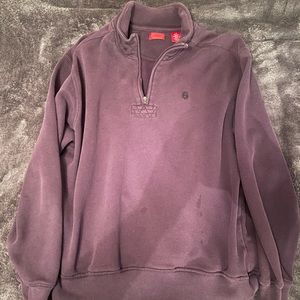 IZOD mens large purple quarter zip sweater